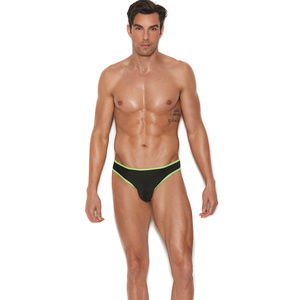 Men’s thong with neon green trim